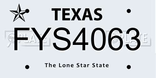 FYS4063 Texas License Plate