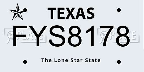 FYS8178 Texas License Plate
