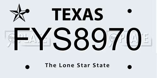 FYS8970 Texas License Plate