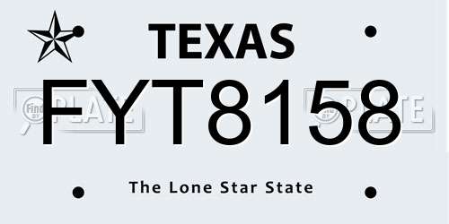 FYT8158 Texas License Plate