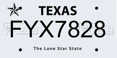 FYX7828 Texas License Plate