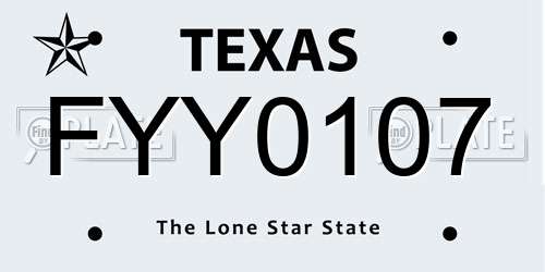FYY0107 Texas License Plate