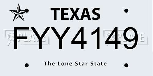 FYY4149 Texas License Plate