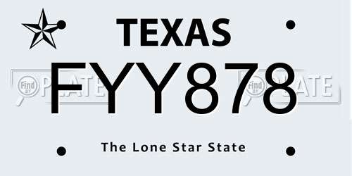 FYY878 Texas License Plate