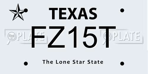 FZ15T Texas License Plate