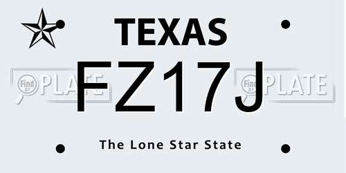 FZ17J Texas License Plate