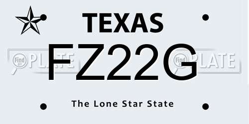 FZ22G Texas License Plate