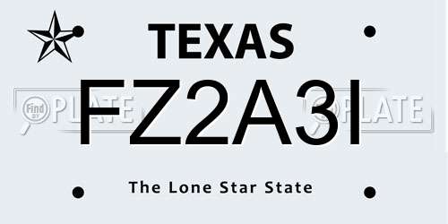 FZ2A3I Texas License Plate