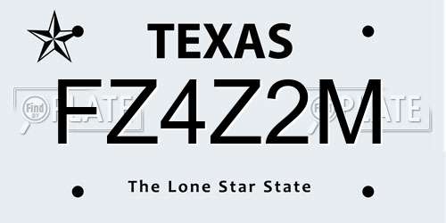 FZ4Z2M Texas License Plate