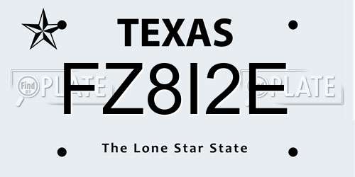 FZ8I2E Texas License Plate