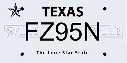 FZ95N Texas License Plate