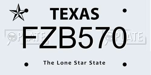 FZB570 Texas License Plate