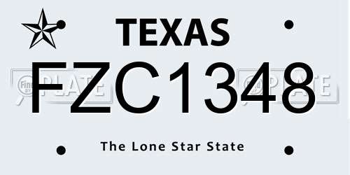 FZC1348 Texas License Plate