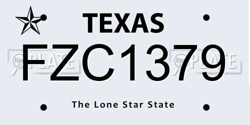 FZC1379 Texas License Plate