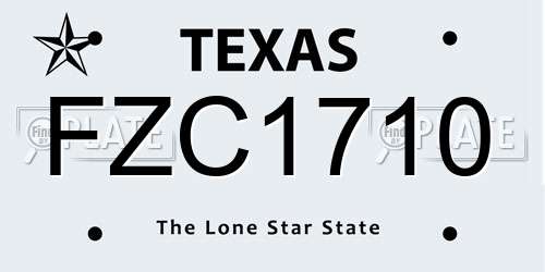 FZC1710 Texas License Plate