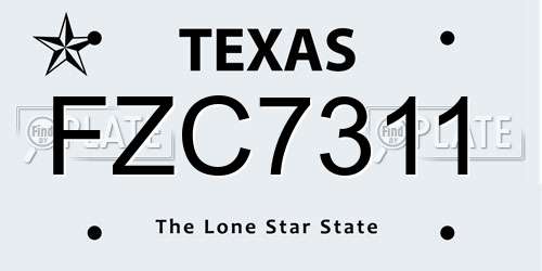 FZC7311 Texas License Plate