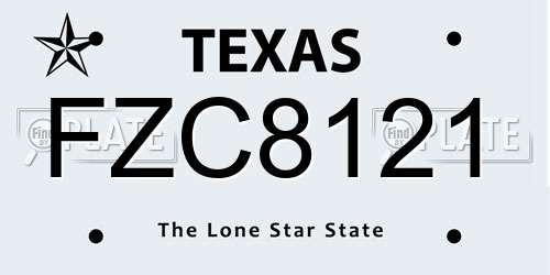 FZC8121 Texas License Plate