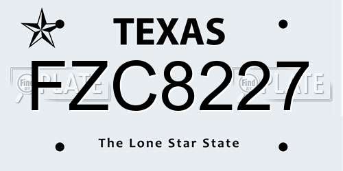 FZC8227 Texas License Plate
