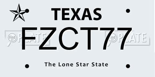 FZCT77 Texas License Plate