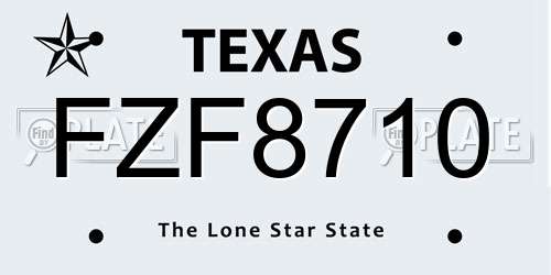 FZF8710 Texas License Plate