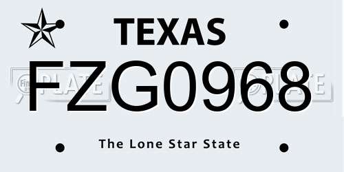 FZG0968 Texas License Plate