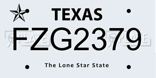 FZG2379 Texas License Plate