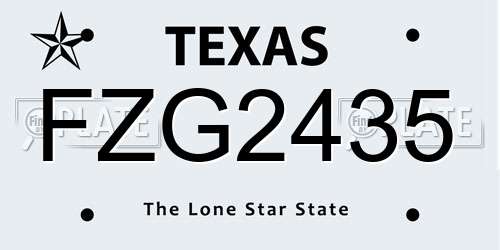 FZG2435 Texas License Plate