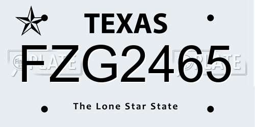 FZG2465 Texas License Plate