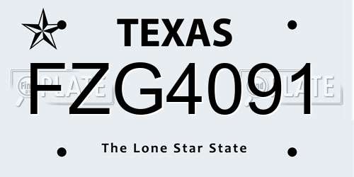 FZG4091 Texas License Plate