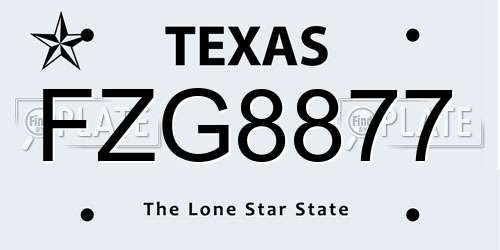FZG8877 Texas License Plate
