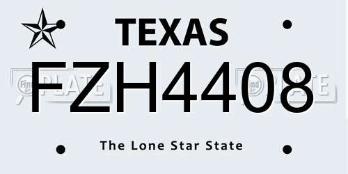 FZH4408 Texas License Plate