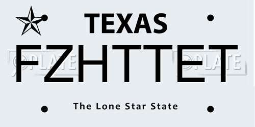 FZHTTET Texas License Plate