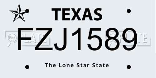 FZJ1589 Texas License Plate