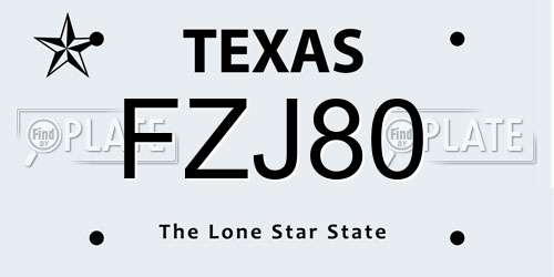 FZJ80 Texas License Plate