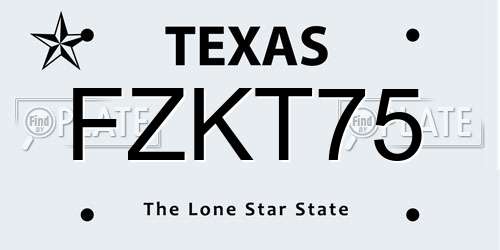 FZKT75 Texas License Plate