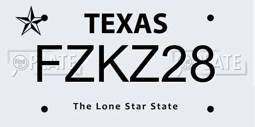 FZKZ28 Texas License Plate