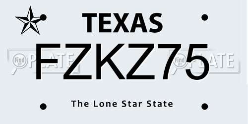 FZKZ75 Texas License Plate