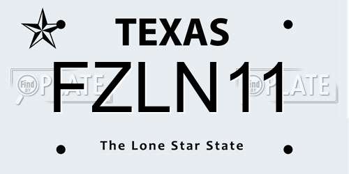 FZLN11 Texas License Plate