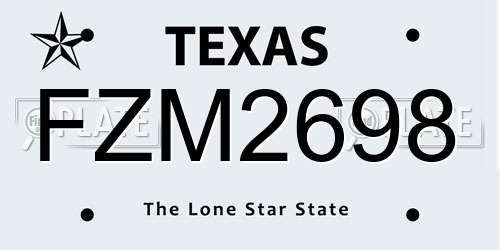FZM2698 Texas License Plate