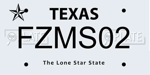 FZMS02 Texas License Plate