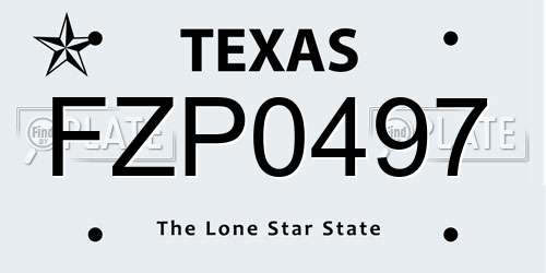 FZP0497 Texas License Plate