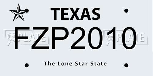 FZP2010 Texas License Plate