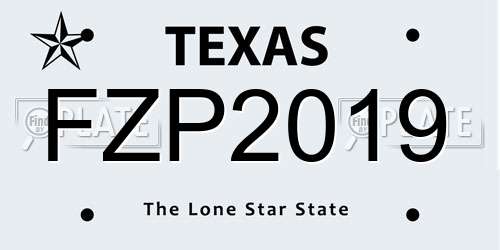 FZP2019 Texas License Plate