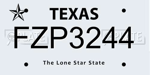 FZP3244 Texas License Plate