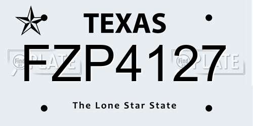 FZP4127 Texas License Plate