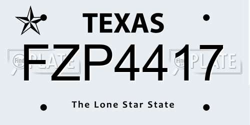 FZP4417 Texas License Plate