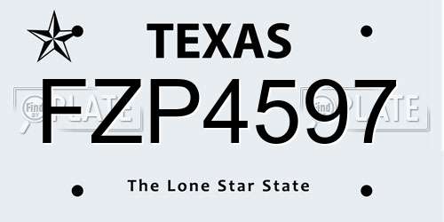 FZP4597 Texas License Plate