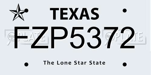 FZP5372 Texas License Plate