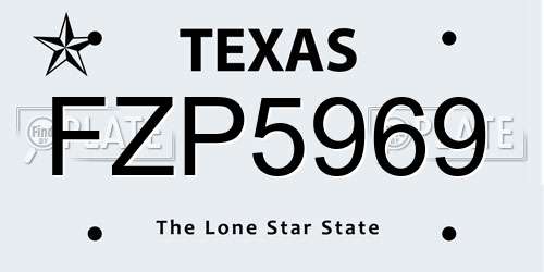 FZP5969 Texas License Plate