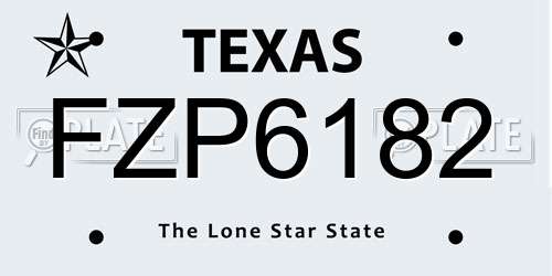FZP6182 Texas License Plate